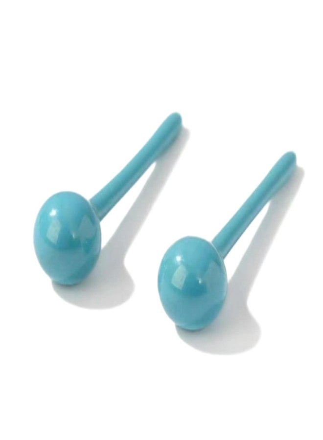 ANNICEE Ceramic Ball Stud Earrings for Sensitive Ears 1 Pairs 4mm Colored Porcelain Earrings Set for Newly Pierced Women (Ball blue) - Image 1